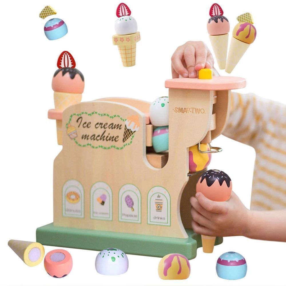 Brand New Smartwo Ice Cream Maker Pretend Play Wooden Toy 3+